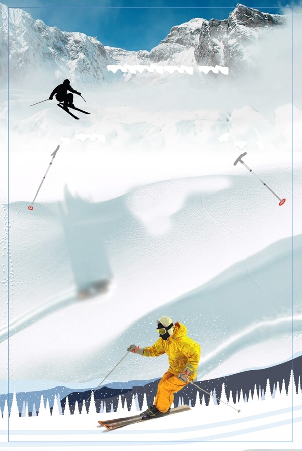 冬季雪场滑雪背景设计