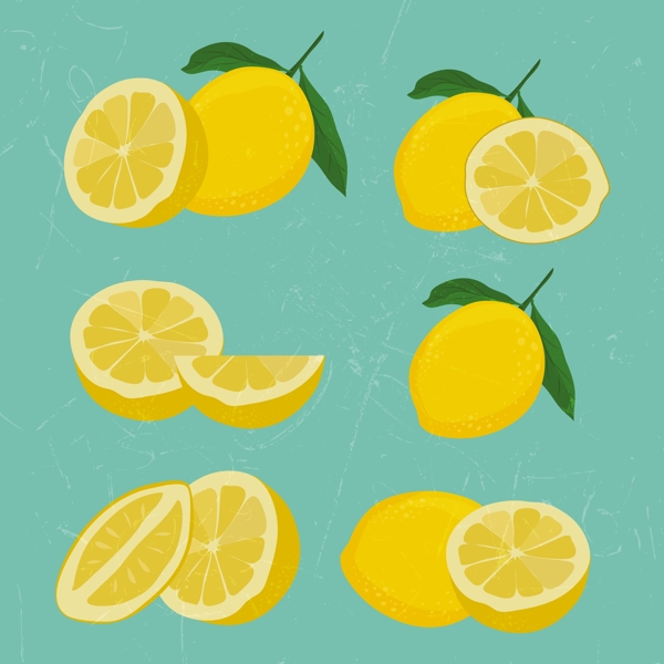 柠檬水果矢量素材
