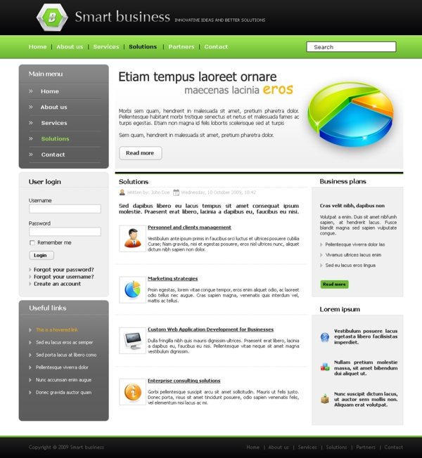 绿色网站设计模版