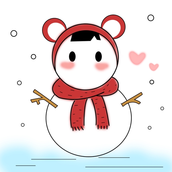 雪人有图层圣诞节冬天卡通动漫简笔画