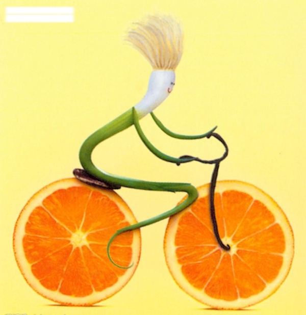 橙子创意单车图片