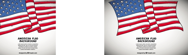 美国国旗背景手绘风格