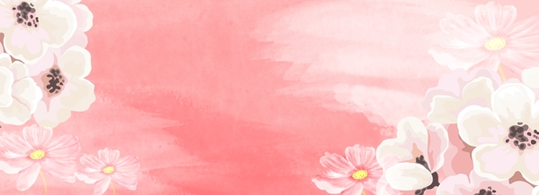 唯美粉色花朵海报背景
