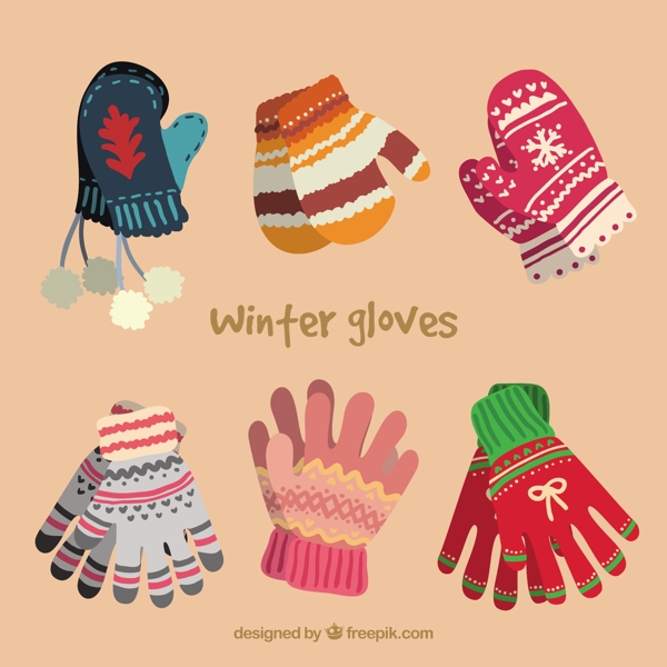 可爱的冬季手套系列