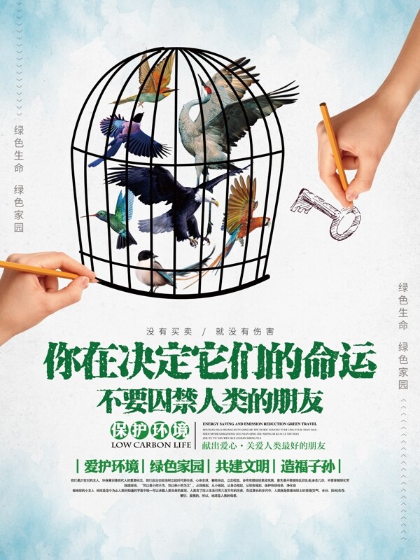 野生动物保护公益宣传文化海报展板