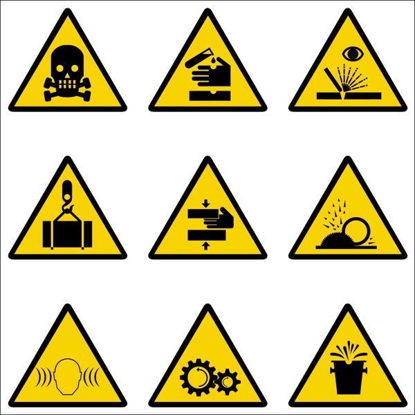建筑矢量素材警告标签