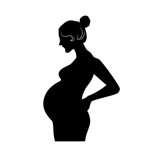 孕妇宝妈侧身剪影图片