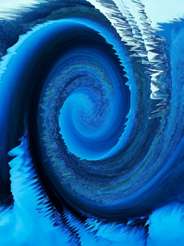 蓝色3d漩涡抽象背景图