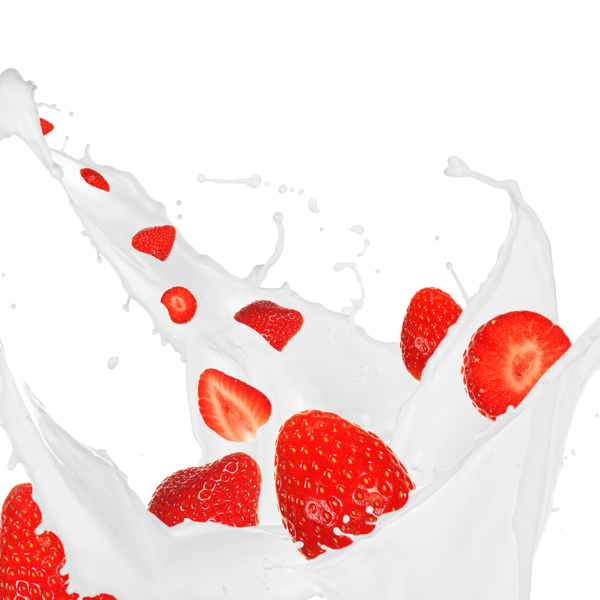 飞溅的牛奶与草莓图片