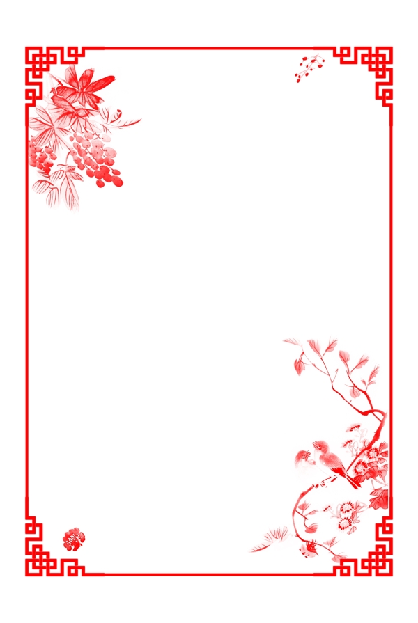 金字红色底春节新年边框背景