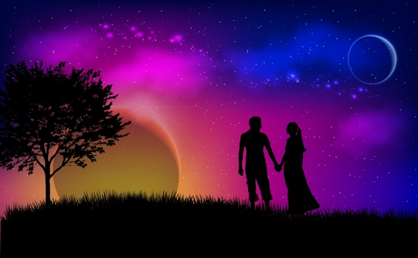 夜空里的浪漫爱情