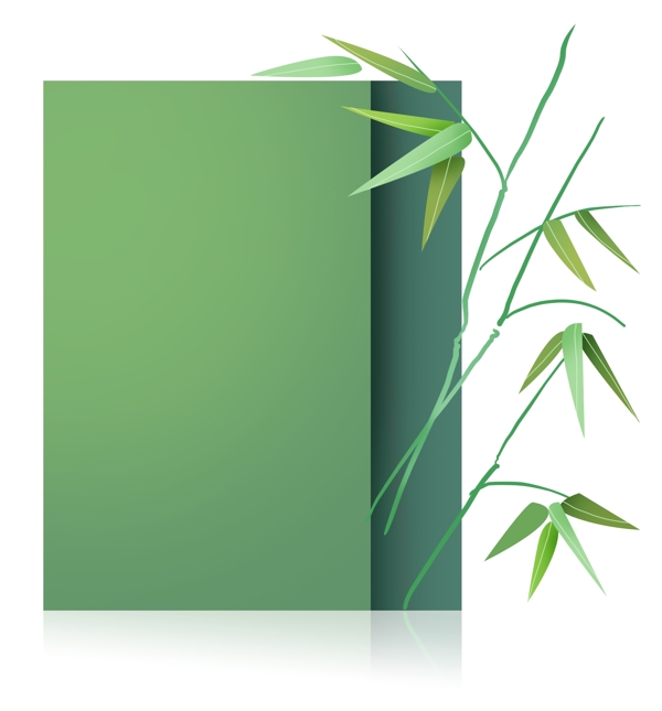 竹子古风绿色文本框