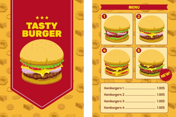 四种不同的汉堡菜单模板