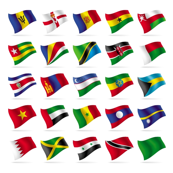 不同的世界国旗元素矢量图05