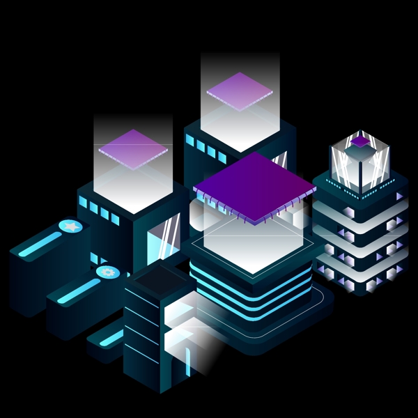 商用2.5D矢量科技芯片元素