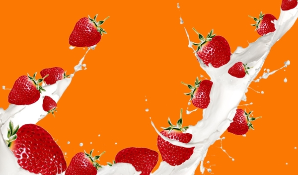 草莓牛奶奶浪设计图片