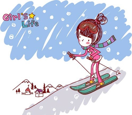 女生的生活GirlsLife滑雪图片