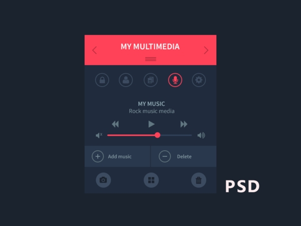 音乐播放设计界面UI素材
