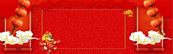 春节发货安排红色卡通banner