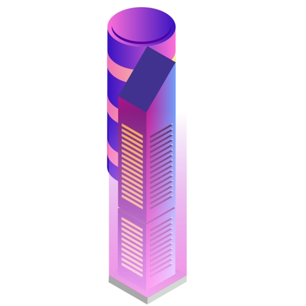 紫色系立体摩天大楼