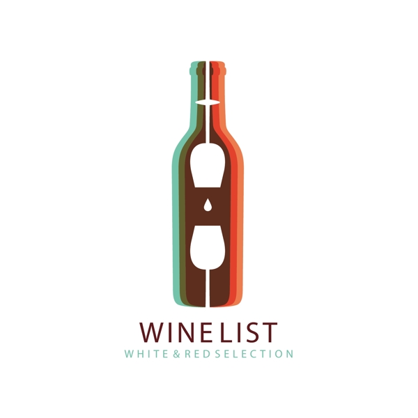 winelist抽象瓶子红酒