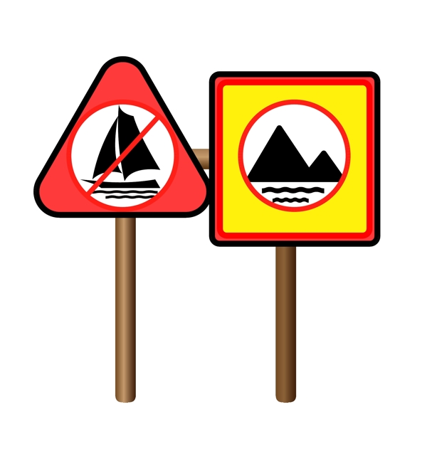 禁止划船警示牌