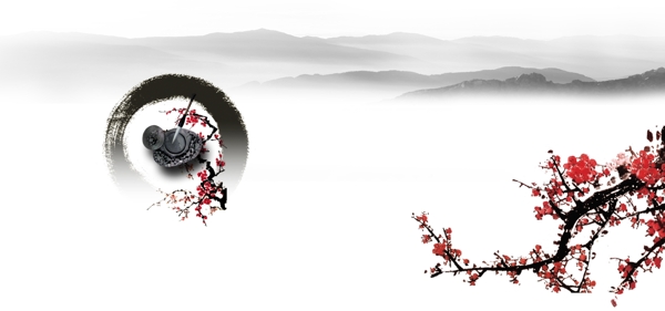 中国风梅花背景图