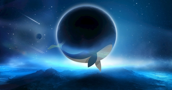 海豚鲸鱼月亮科幻
