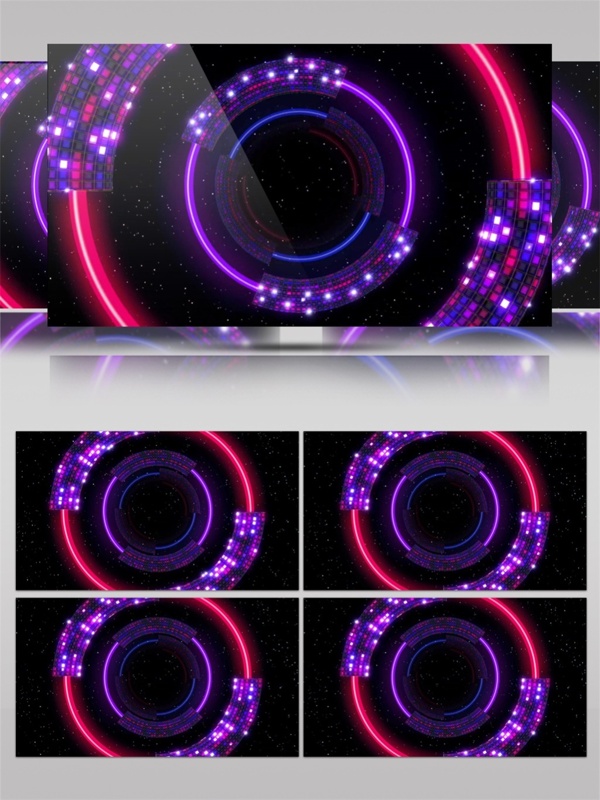 紫色动感光环视频素材