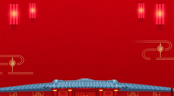 古典中国年新春展板背景
