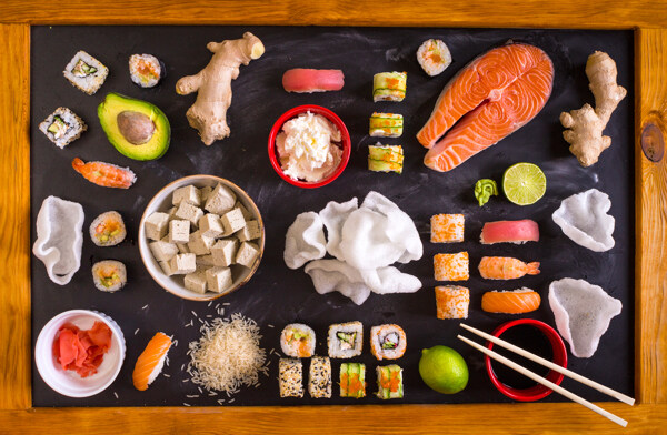 寿司与食物原料图片