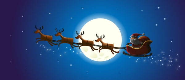 圣诞老人圣诞鹿圣诞雪橇图片