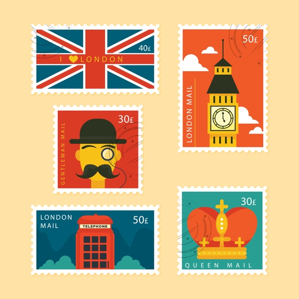 英国风情邮票