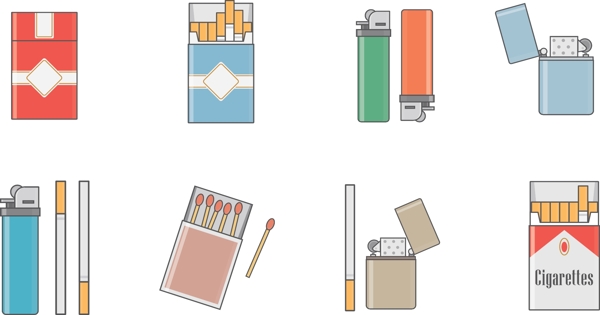 卡通香烟图案元素