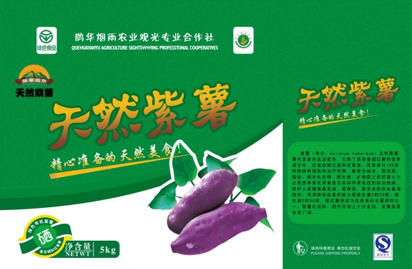 天然紫薯包装图片模板下载