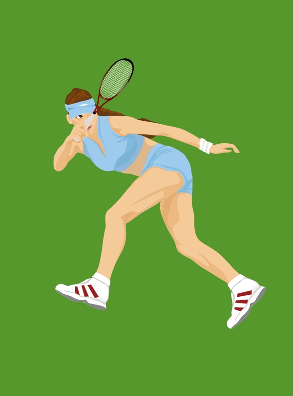 女孩网球运动