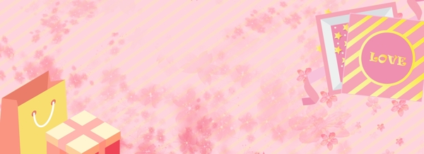 粉色花朵纹理礼物海报背景