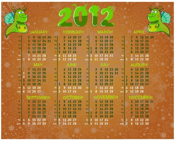 2012日历ai格式