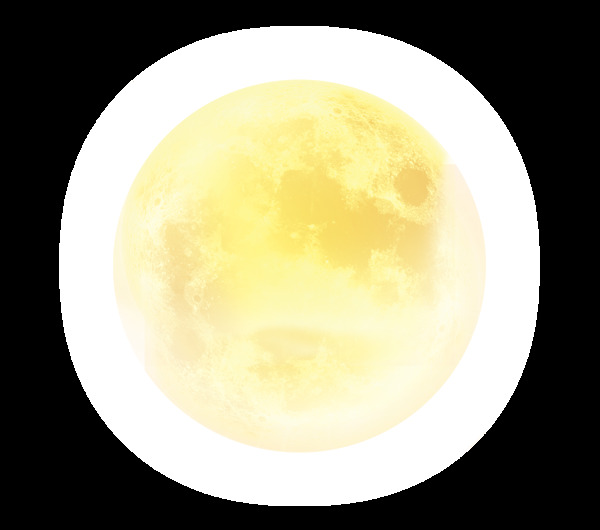 月亮水彩图透明装饰素材