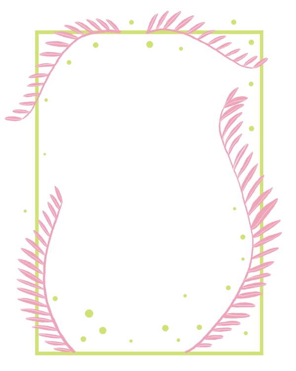扁平小清新粉色花朵边框