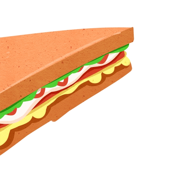 一个好看好吃美味的三明治免扣素材