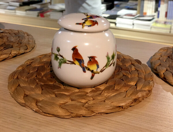 茶具瓷器花鸟摆件