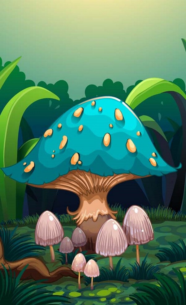 童话世界卡通蘑菇图片