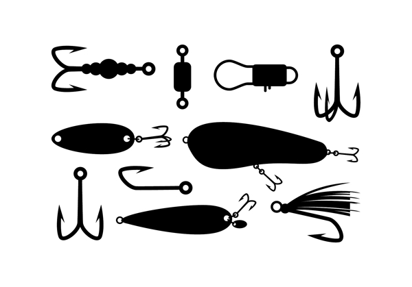 扁平化鱼钩图标