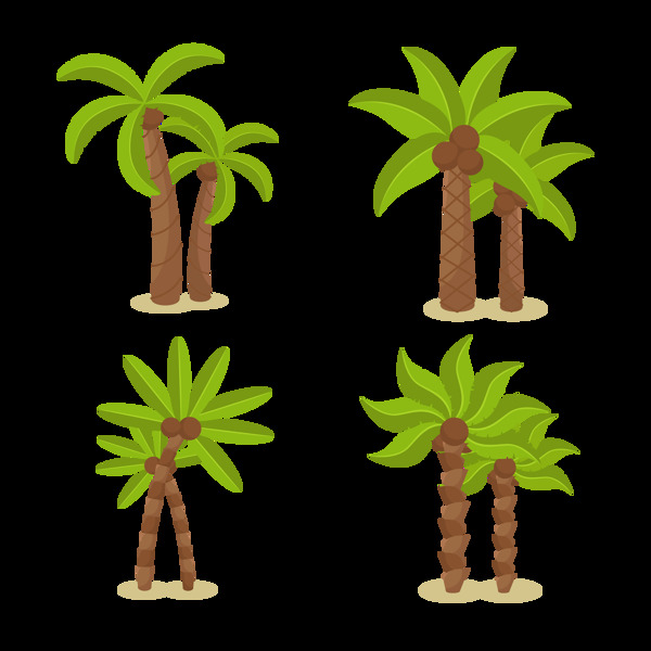 棕榈树椰子树免抠透明图层png素材