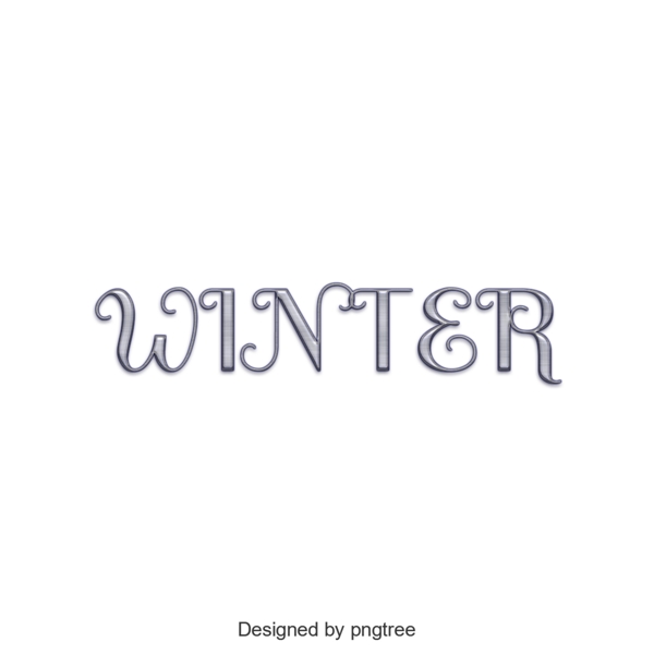 英语字母冬天梯度艺术设计