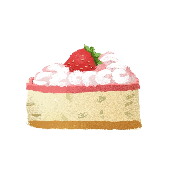 纯原创肌理风格儿童甜点草莓蛋糕