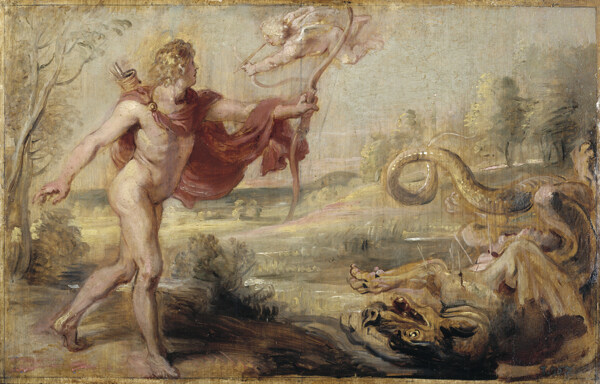 RubensPeterPaulApolloandthePythonCa.1636德国画家彼得保罗鲁本斯peterpaulrubens宫廷人物人体油画装饰画