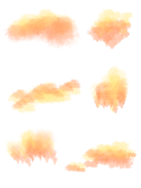 原创真实云珊瑚红夕阳云朵装饰设计元素