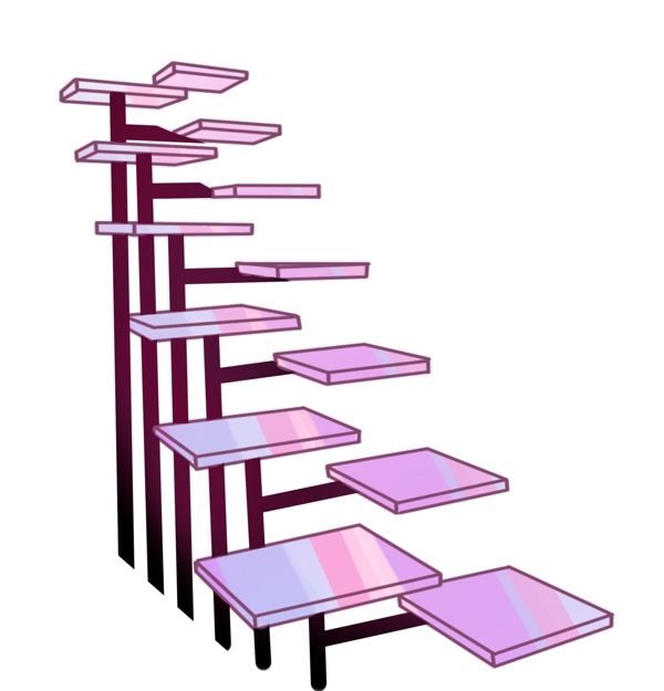 创意紫色梯子插图